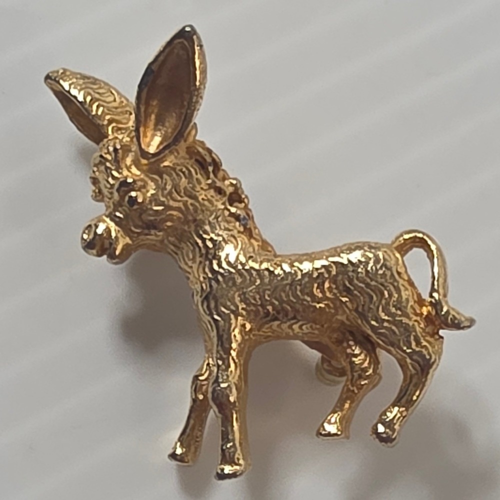 Unbranded Donkey Animal Brooch OS Gold Excellent Vintage Jewelry